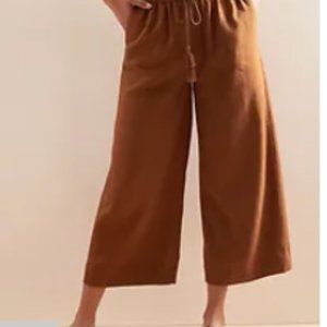 Tassel Drawstring Wide-Leg Pull-On Pant